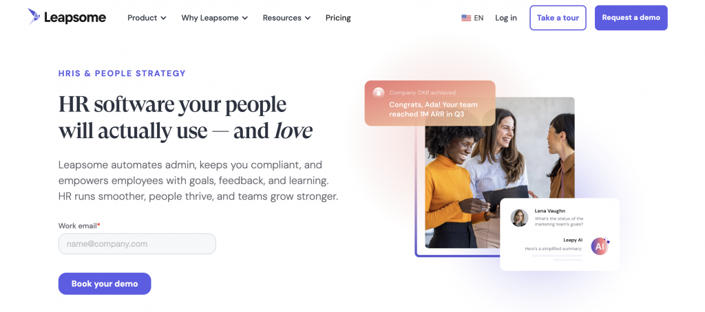 Leapsome performance management software